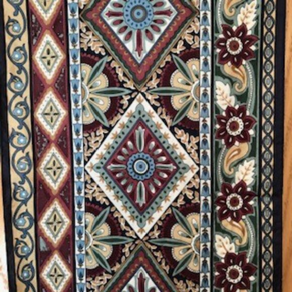 3/$15 Vintage Kathie Lee Collection Oblong Silk Scarf Geometric Floral Paisley - Picture 1 of 7